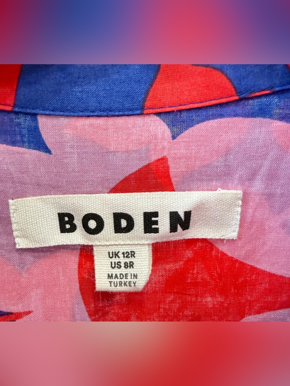 Boden Multicolor Floral Print Tiered Midi Shirt Dress US 8R - Picture 6 of 6